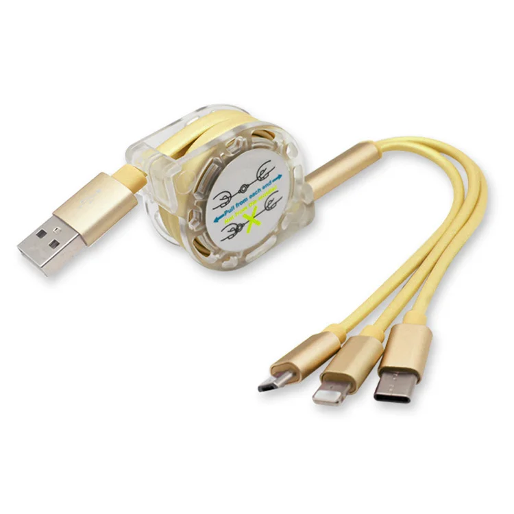 Быстрая зарядка 3 в 1 Многофункциональный порт смартфон с usb кабель зарядного устройства usb type C 2A usb кабель