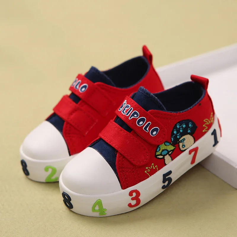

Children's Shoes Child Cute Canvas Shoes Girl Sneakers New Fashion Hook & Loop cartoon Casual Shoes