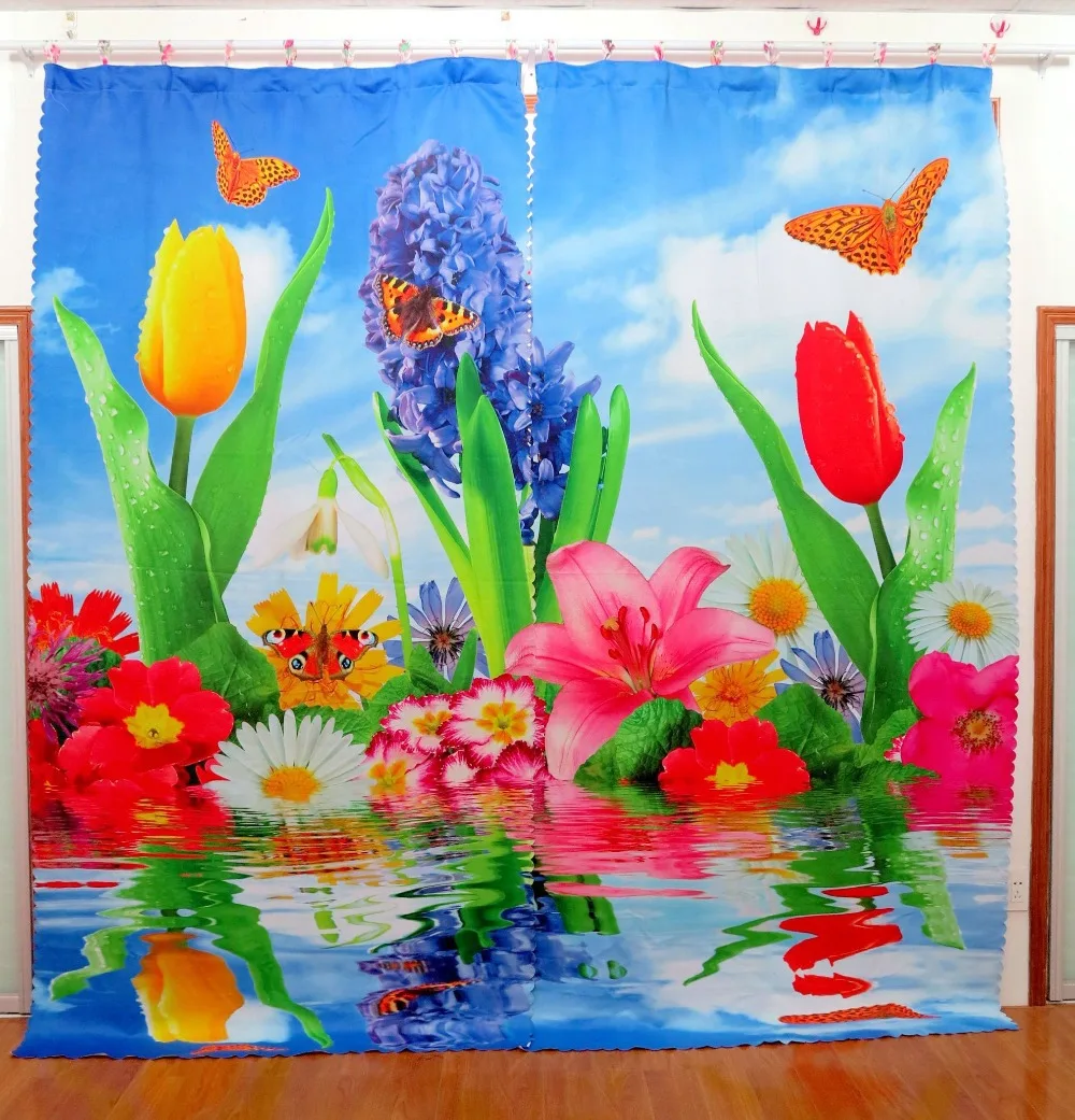 Фотостудия Бабочка Искусство в цветах гиацинт Подсолнух 3d ткань занавески для