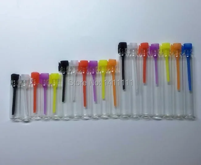 Free shipping 100pcs 1ML mini glass perfume vial Liquid sample tester bottle Tube Colorful cap | Красота и здоровье