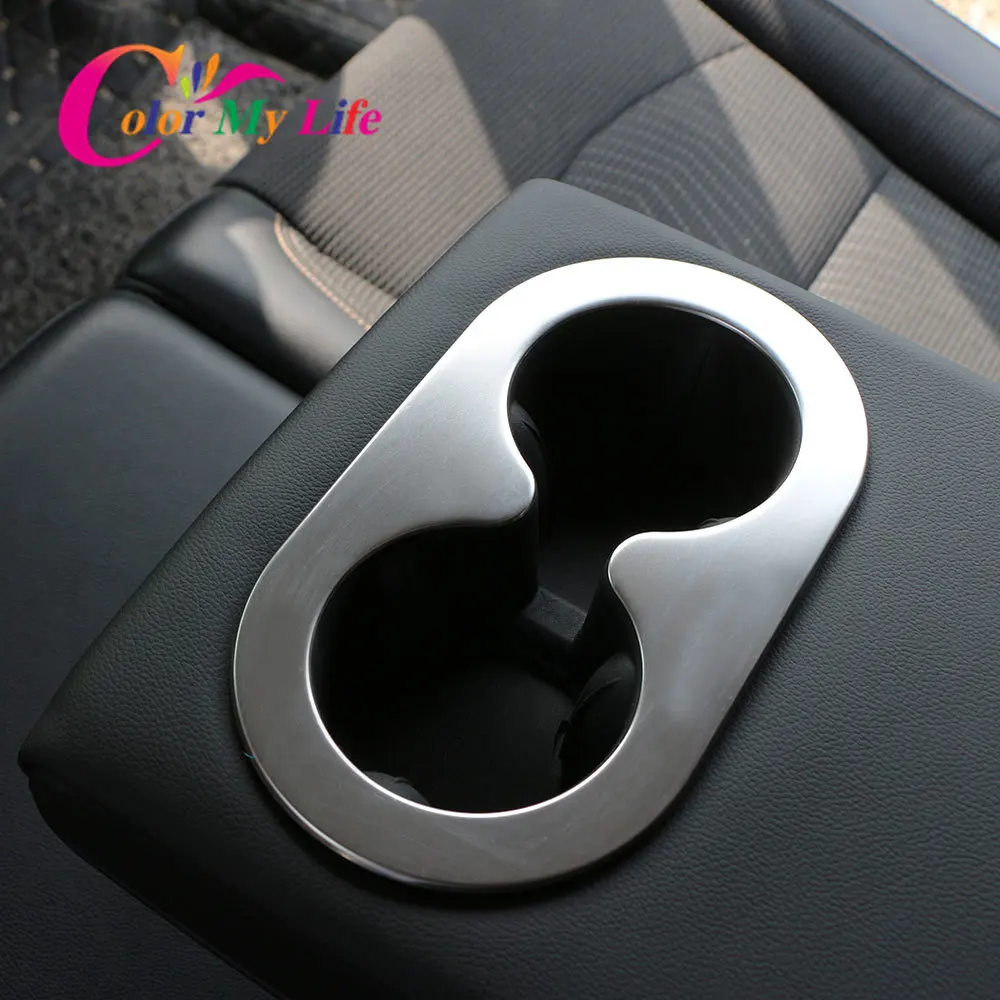 

Stainless Steel Car Rear Water Cup Holder Protection Cover Trim Sticker Fit for Chevrolet Equinox 2017 2018 2019 Accessories