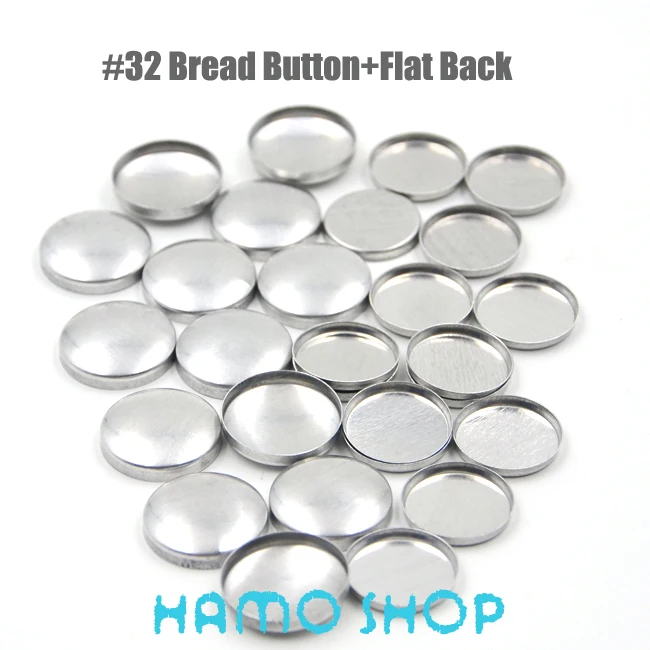 

50Sets/lot #32 Aluminum Round Fabric Covered Cloth Button Cover Metal Bread Shape Flat Back For Handmade DIY Free Shipping