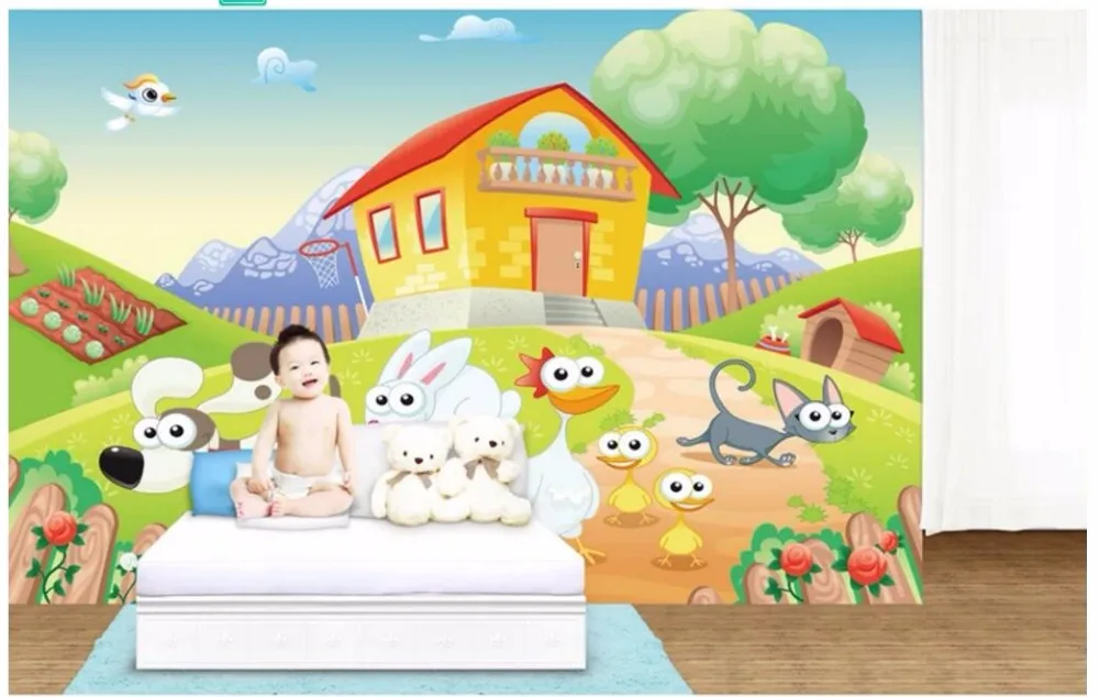 3D-обои на заказ с изображением сельской местности для детской комнаты фоновая