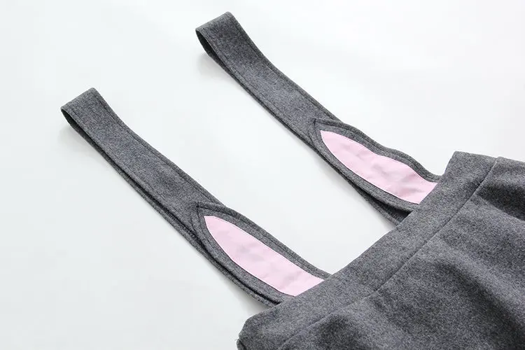 autumn winter women girls skirts schoolgirls wool rabbit sharp skirt Thickening A-line embroidery mini Strap warm | Женская одежда
