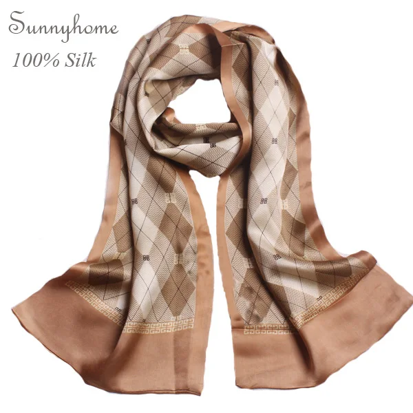 Мужской шарф кашне натуральный шелк двухсторонний деловой стиль |