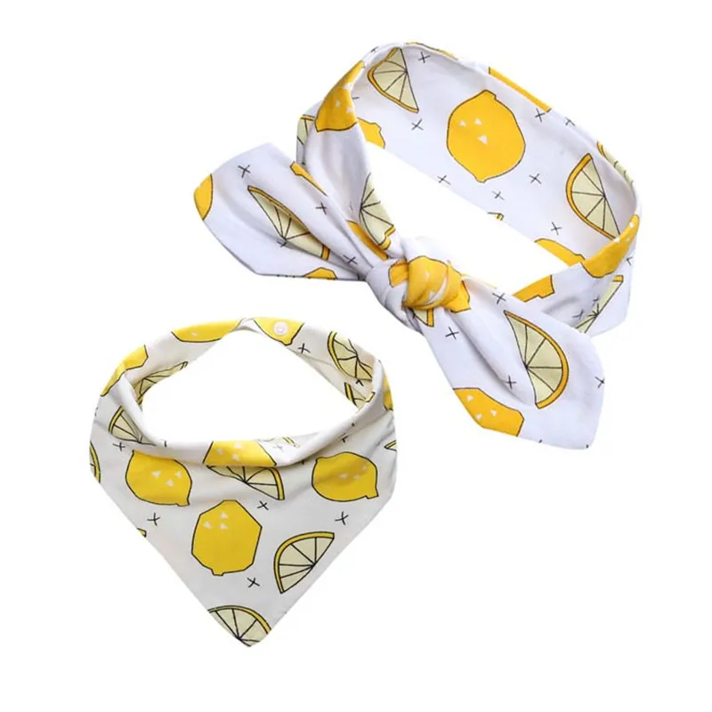 RDP-019 Baby bibs and headband infant bib baby boys girls 2 pcs Soft cotton cute gift bebe photo prop | Детская одежда и обувь