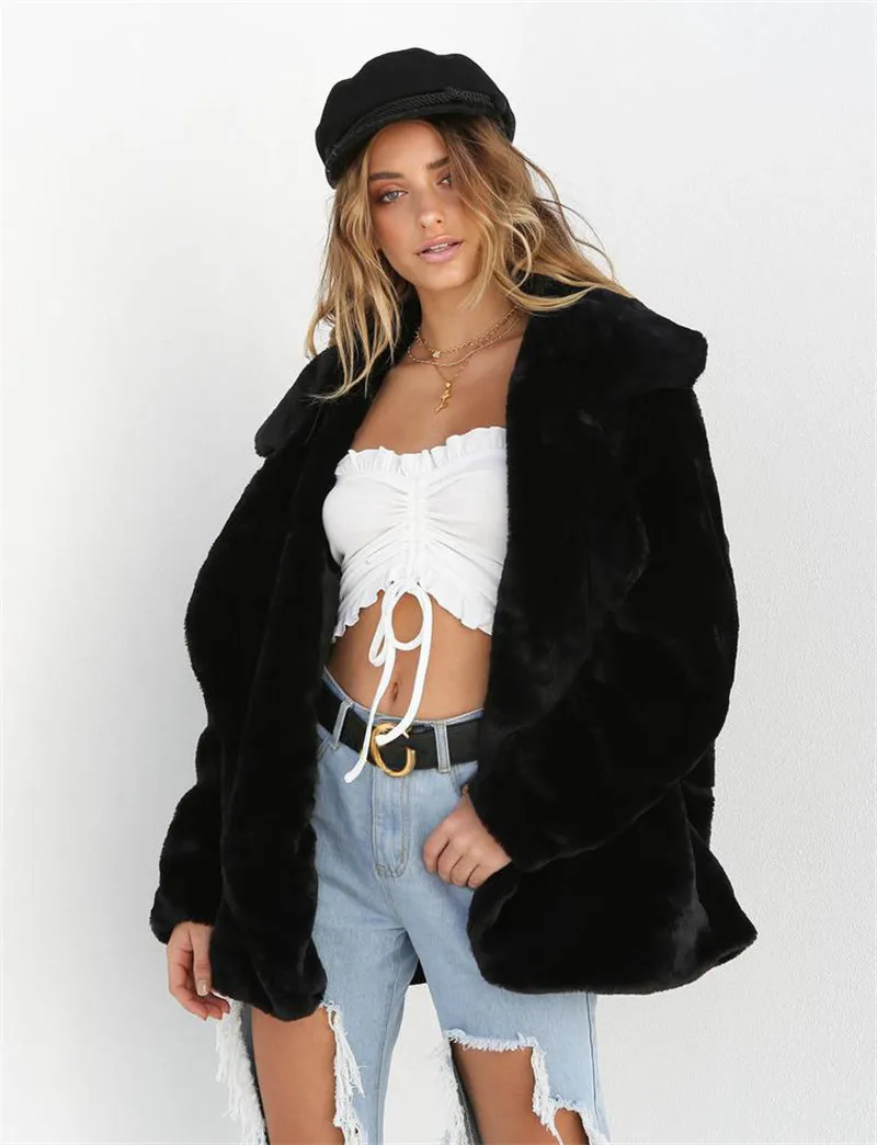 Женское флисовое пальто Adogirl свободный свитер с длинным рукавом и отложным