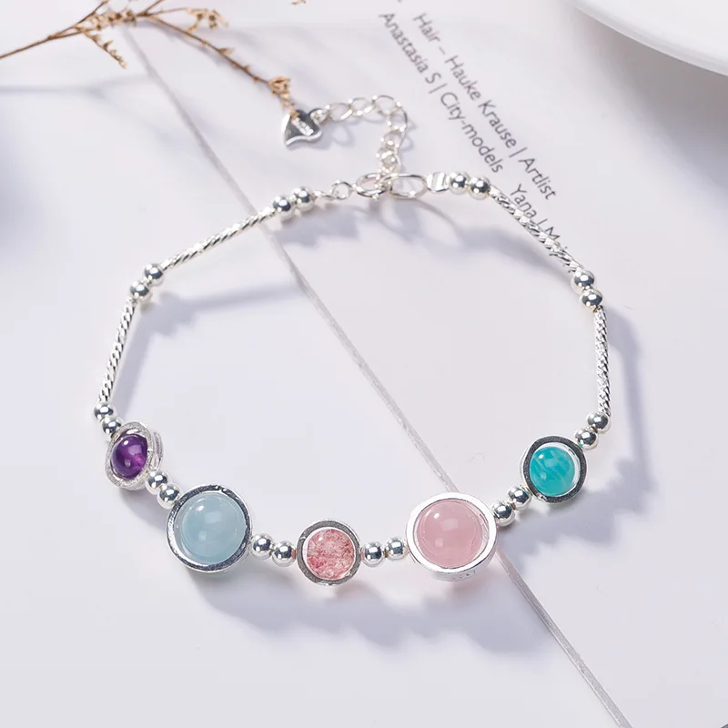 Браслеты из стерлингового серебра 925 пробы с кристаллами для женщин новый