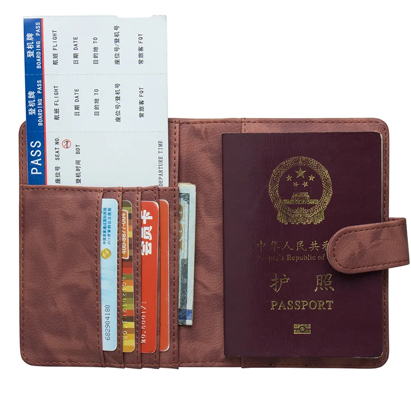 Обложка для паспорта с русской разноцветной пряжкой со встроенной RFID-защитой
