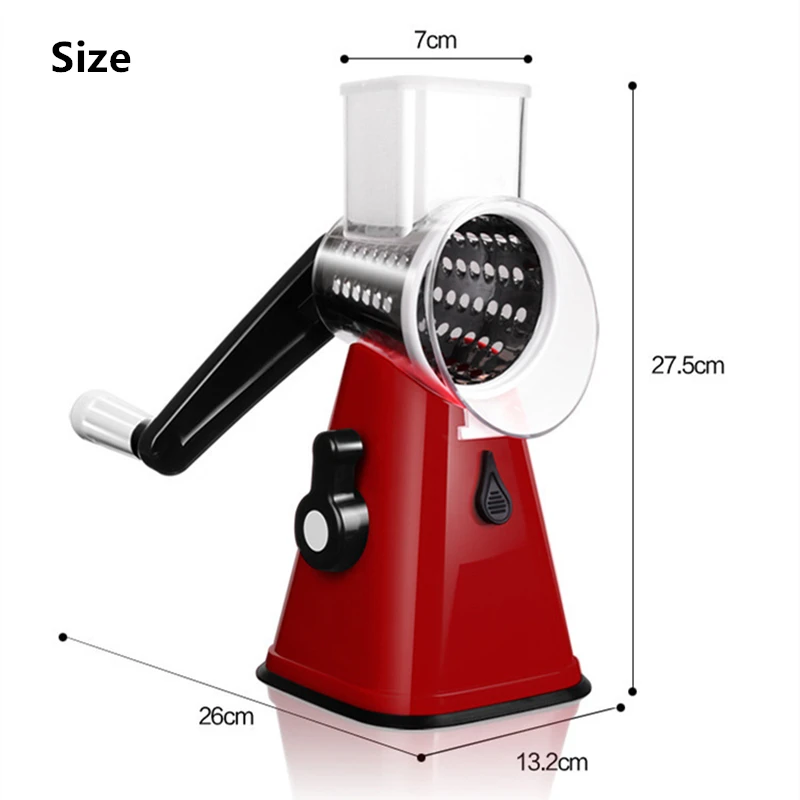 New Round Vegetable Cutter Mandoline Slicer Potato Carrot Grater Slicer with 3 Stainless Steel Blade Nut Shredder Kitchen Tools