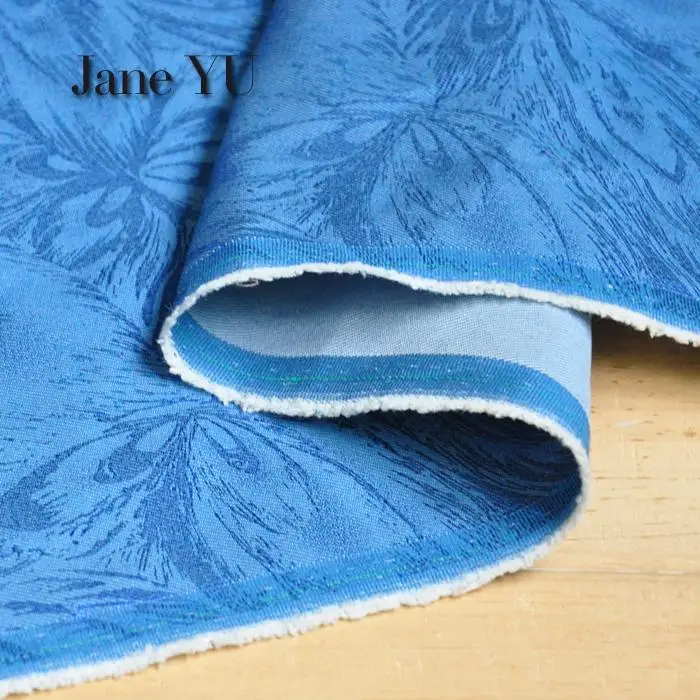 JaneYU озерно Голубой Печать на джинсовой ткани Штаны юбка ПВХ 50x130cm|Ткань| |