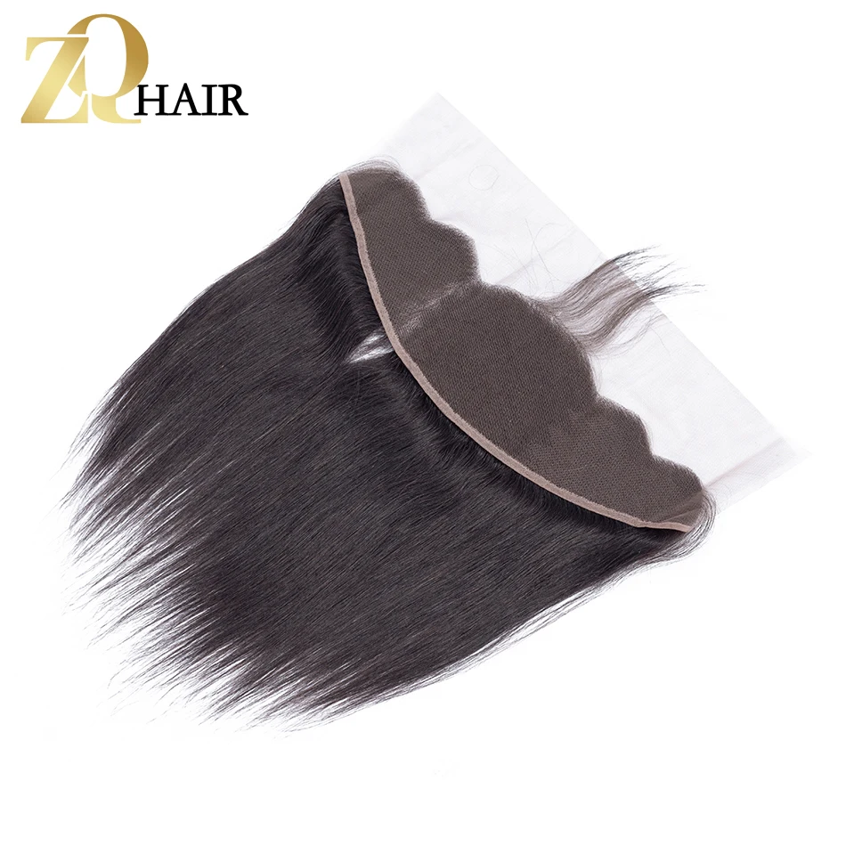 ZQ HAIR Pre- Colored Lace Frontal Closure 13X4 With Baby Hair Peruvian Straight 8-22inches Human Ear To Non-Remy | Шиньоны и парики