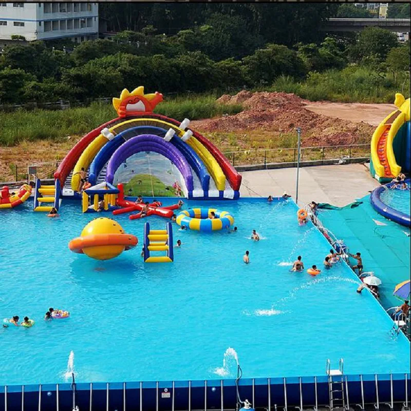 Надувной бассейн с горкой оборудование для открытой игровой площадки|outdoor playground