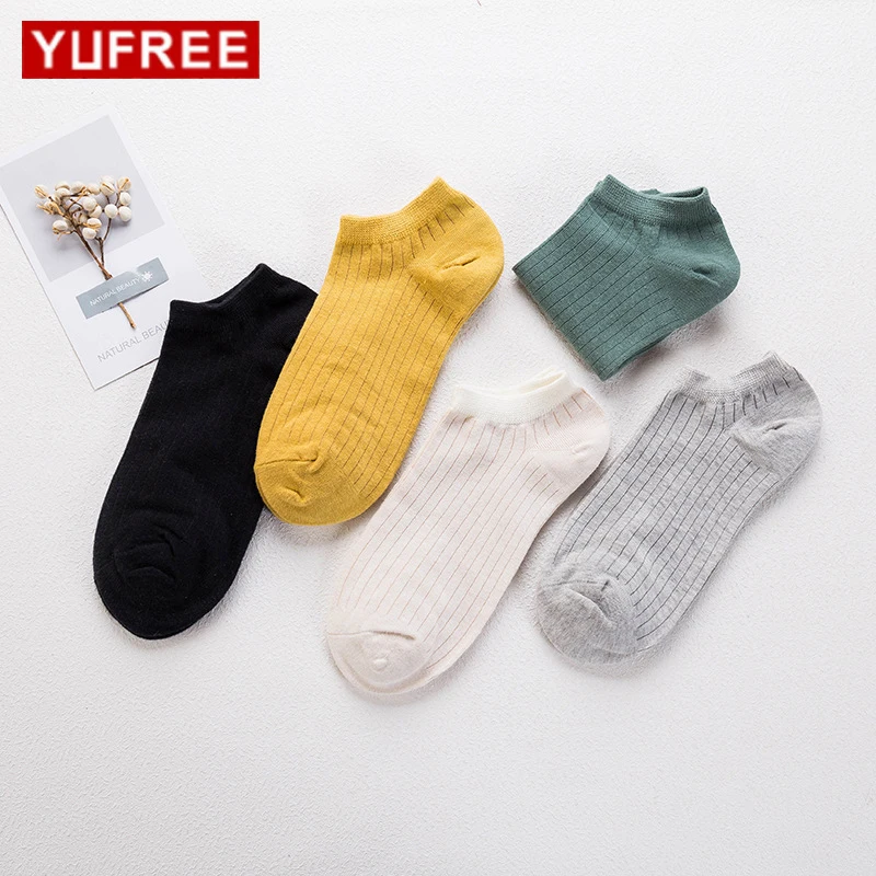 Yufree сезон: весна–лето новые женские хлопчатобумажные полосатые носки