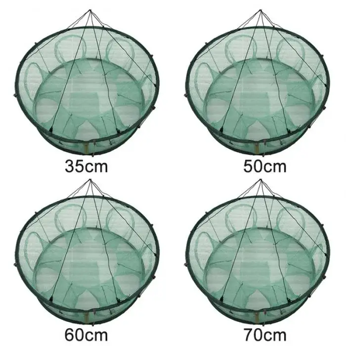 New Automatic Fishing Net Trap Cage Round Shape Durable Open For Crab Crayfish Lobster LMH66