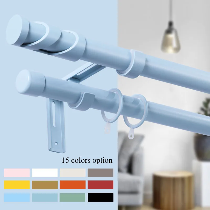 

Colorful INS Style Secret Garden Series Macaroon Colors Rods Accessories Silence Curtain Poles Grommet Customized Size