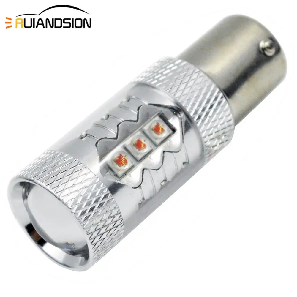 1 шт. 0.88A P21W светодиодный 1156 BA15S PY21W BAU15S XB-D 16SMD лампочка Canbus AC/DC10-30V светодиодный светильник для автомобиля указатель поворота Янтарный Белый Красный