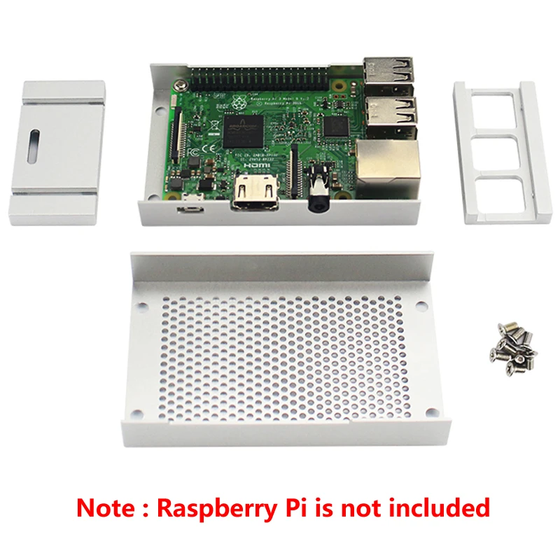 Горячая Распродажа Raspberry Pi 3 Model B алюминиевый чехол с серебряным корпусом для