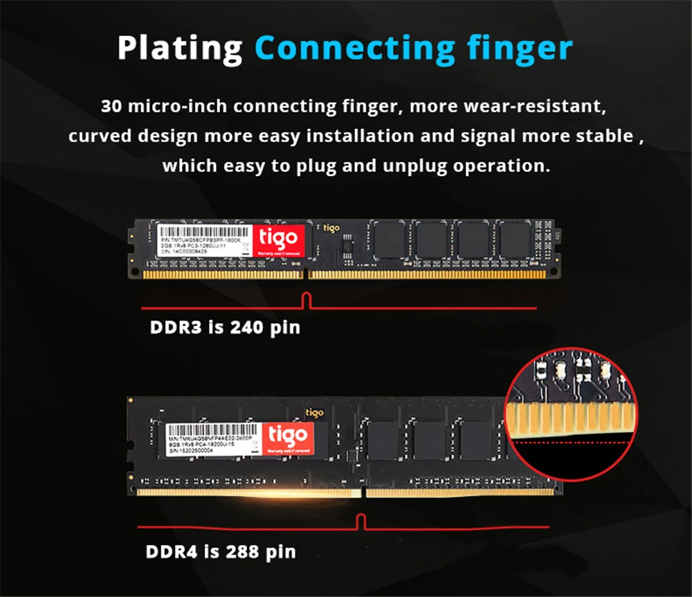 Tigo ram 8 Гб 2666 МГц Память DDR4 память DDR 4 288 PIN для настольных ПК игра ram пожизненная Гарантия