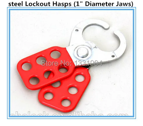 

free shipping 10pcs/lot steel Lockout Hasps (1" Diameter Jaws) safety lockout hasps