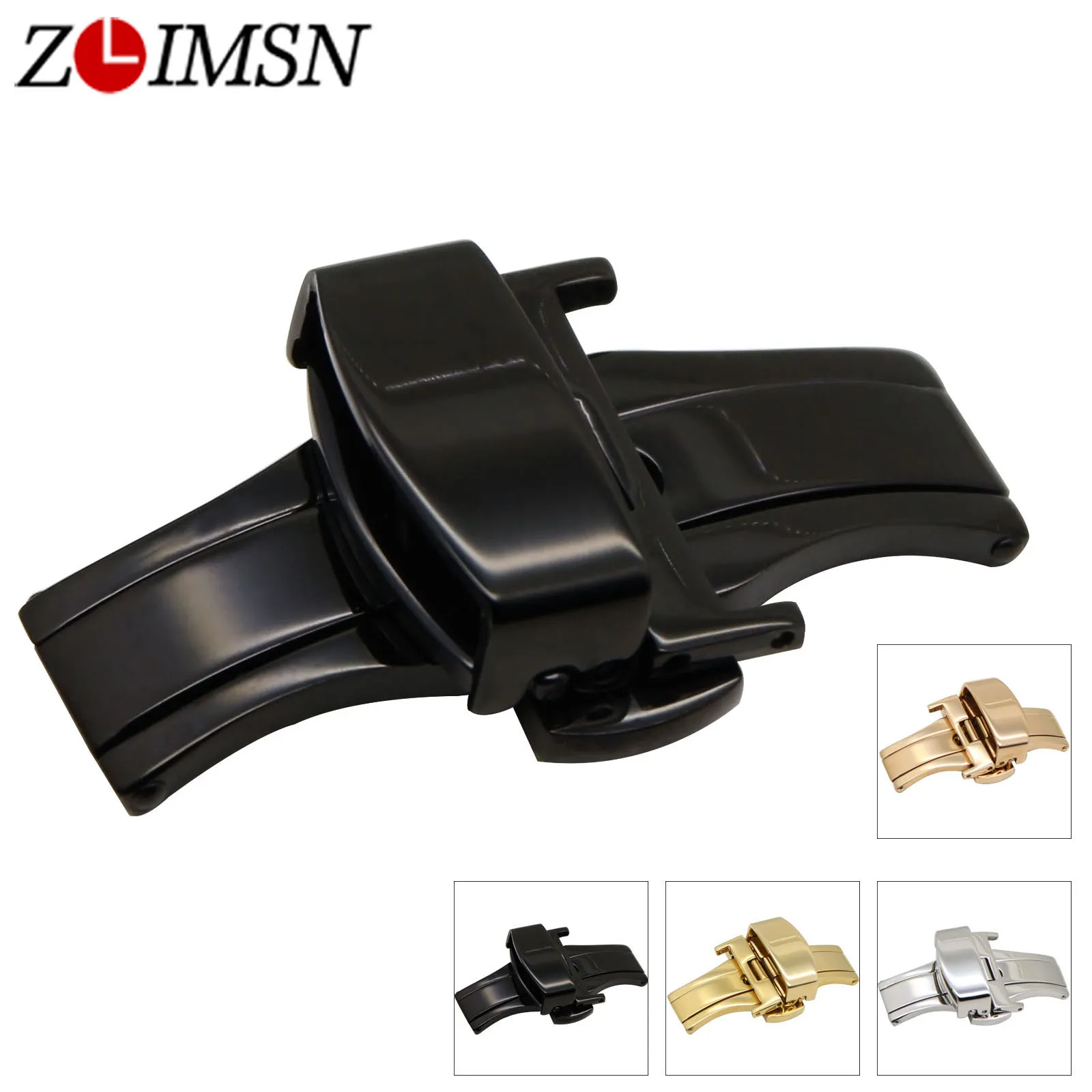 Застежка бабочка с двумя зажимами часы кнопка ремешок Нержавеющая сталь пряжкой