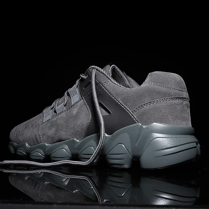 Мужские Теплые повседневные туфли из флока GNOME коричневые или серые