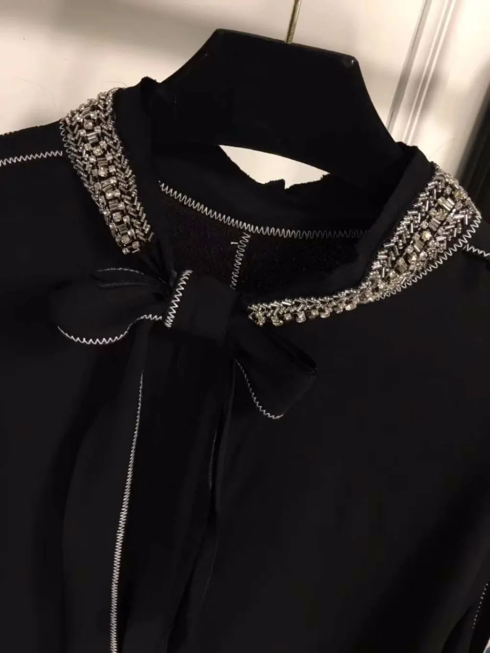 Blusas mujer de moda, черный темпераментный Топ, женский тонкий корейский Свободный модный костюм, элегантная офисная блуза с длинным рукавом