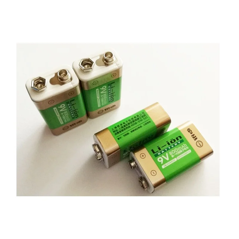 

4 pcs / lot 9v 800mAh li-ion lithium Rechargeable 9V Battery