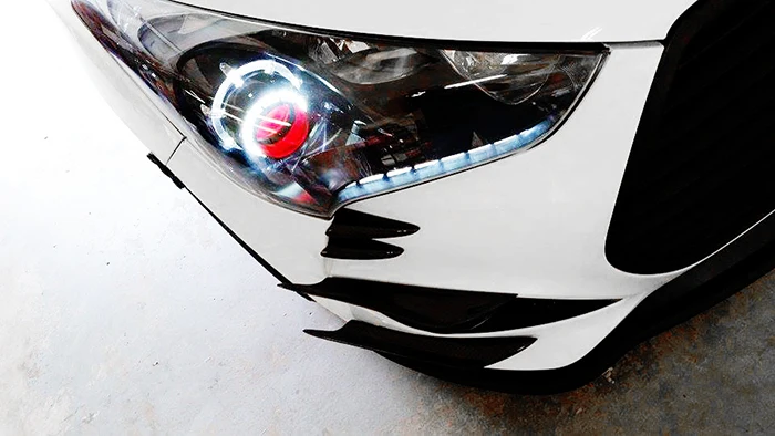 Автомобильные аксессуары для Hyundai Veloster Turbo Devil стекловолокно передний бампер
