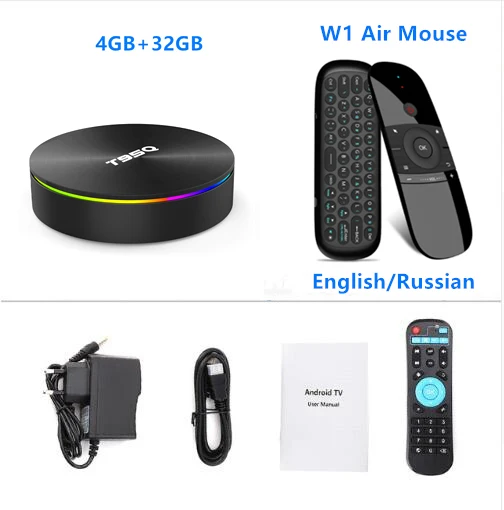 4GB32GB Add W1 T95Q Android 9,0 ТВ приставка Amlogic S905X2 Quad Cor 4G 32G 2,4/5,8G Wifi BT4.1 100M 4K медиаплеер 4GB64GB Смарт ТВ приставка PK X96Max - Цвет: 4GB32GB Add W1