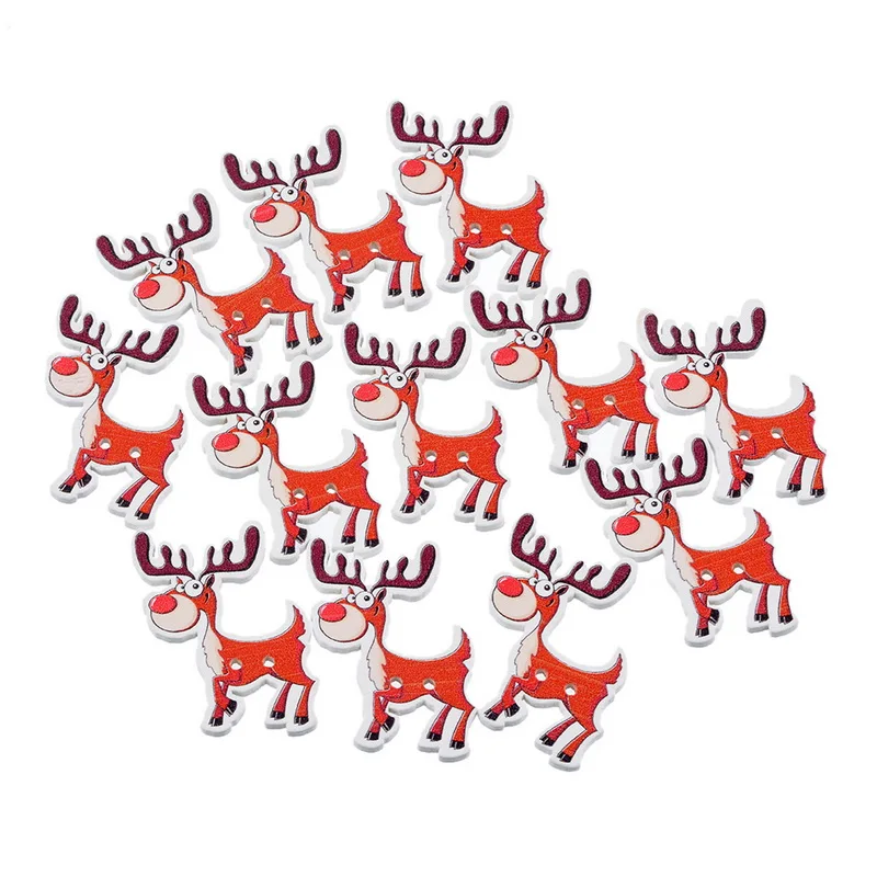 MJARTORIA 100PCs Wooden Buttons Cute Snowman For Handmade Jewelry Fit Christmas Decprations DIY Accessories | Украшения и
