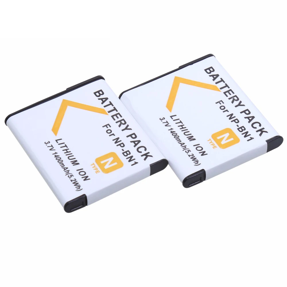 

2x NP-BN1 npbn1 NP BN1 1400mAh Battery for Sony Cyber-shot DSC-QX10 DSC-QX100 DSC-T99 DSC-T110 DSC-TF1 DSC-TX5 TX7 TX9 DSC-TX10