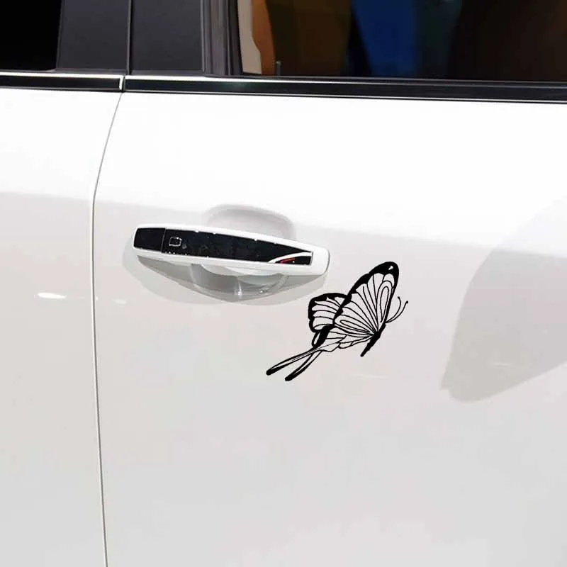 

YJZT 15.7CM*13.2CM Nifty Beautiful Butterfly Cool Delicate Vinyl Decal Nice Car Sticker Black/Silver C19-0813
