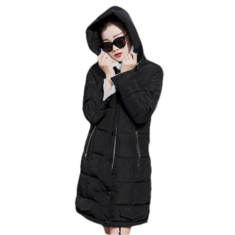 Новинка 2017 года модные корейские зимние пальто Для женщин Длинные парки