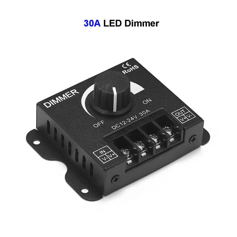 10 шт DC12V-24V 30A светодиодный Диммер Яркость регулятор с настройкой для одного Цвет