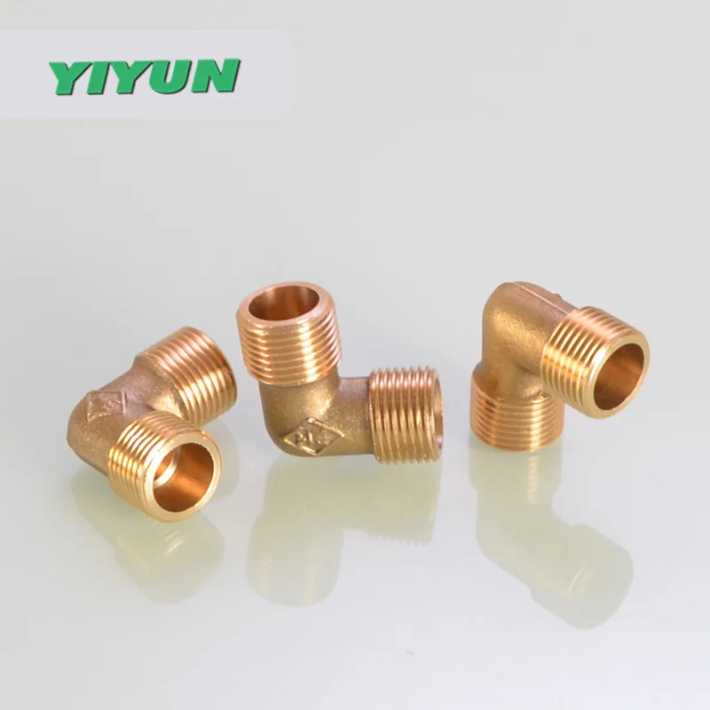 YIYUN 1/8 &quot1/4&quot 3/8 &quot1/2&quot внутренний и внешний шуруп латунь 90 градусов колено трубы