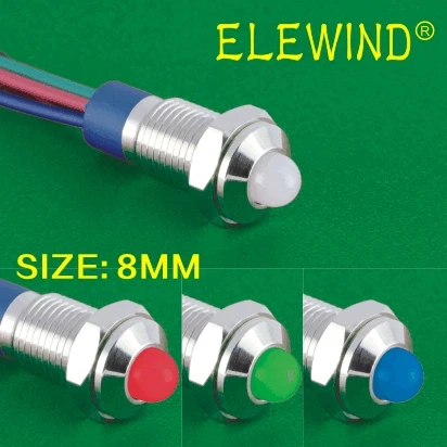 Металлический светодиодный индикатор ELEWIND 8 мм IP67 герметичный RGB Пилотная лампа