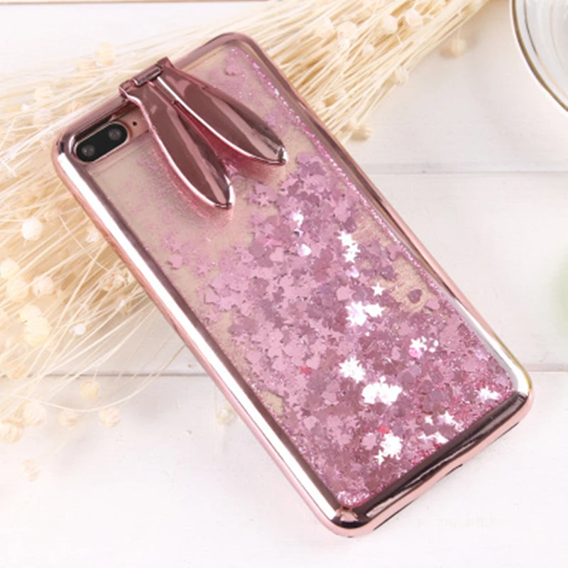 Genbitty для iphone 6s/6/7/8 P с милыми заячьими ушками зыбучие пески блеск раскладной стенд