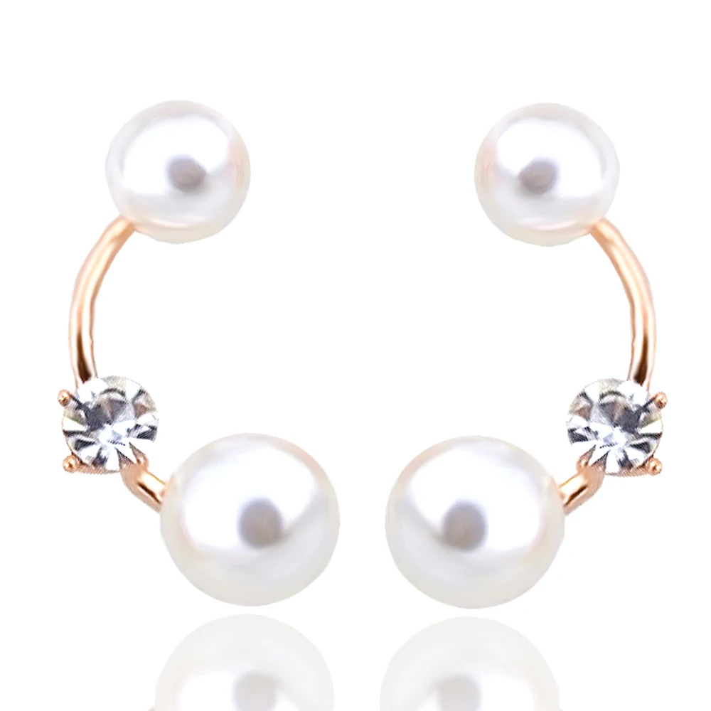 Женские жемчужные серьги-гвоздики E065 золотистые и Серебристые серьги ювелирные