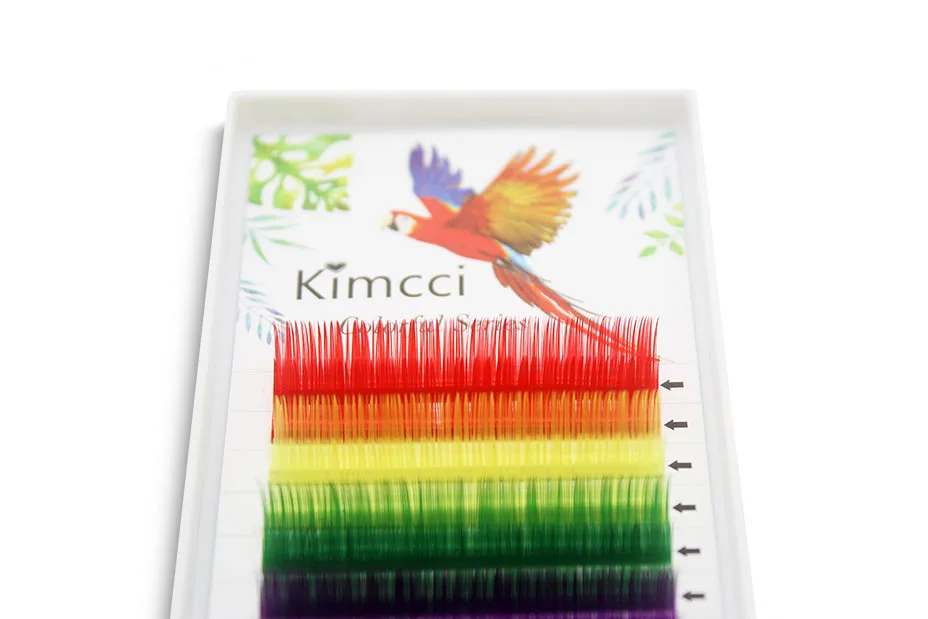 Kimcci смешанные радужные накладные ресницы из норки, накладные ресницы, искусственные Индивидуальные ресницы, макияж премиум-класса, цветные реснички maquiagem cilios
