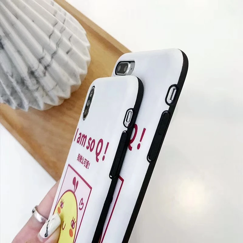 Cute Cartoon Chick Pattern Case For Apple iphone 6 6s 7 8 Plus X XR XS Max Back Cover 6plus 7plus 8plus XSMax Soft TPU cases | Мобильные