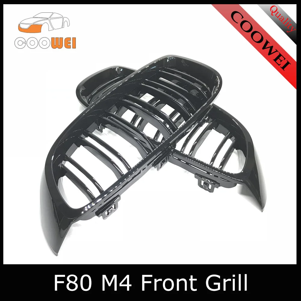 1 пара F32 F33 F36 F80 M3 F82 F83 ABS передняя решетка радиатора для BMW 4 серии глянцевая черная