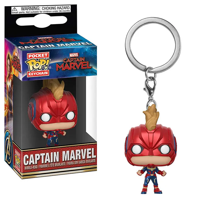 BOX Funko POP Мстители: Endgame Халк Железный человек танос видение капитан Марвел Тор Локи рифленые фигурки брелок игрушки для детей - Цвет: BOX