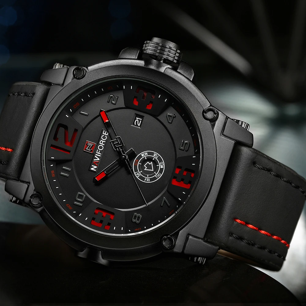 2017 NAVIFORCE Лидирующий бренд мужские модные спортивные часы водонепроницаемые