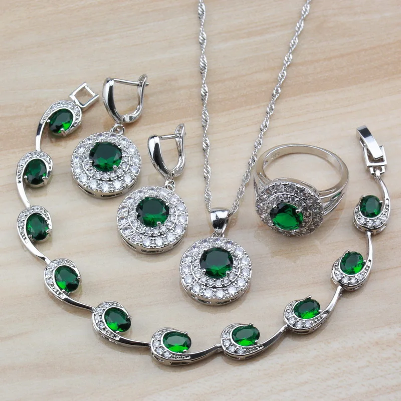 4 шт. Женские Ювелирные наборы из колье серёг браслета и кольца|Ювелирные для