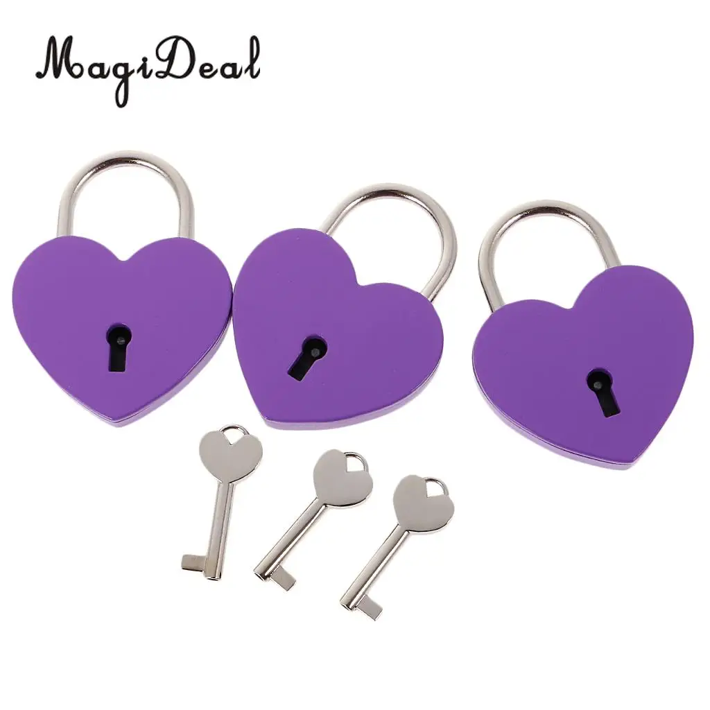 

MagiDeal Vintage Heart Shape Padlock with Key Travel Locker Set Pendant Hens Stag Night Party Favors Gifts