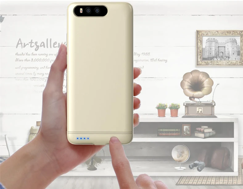 6000 мАч для xiaomi mi6, чехол для аккумулятора, металлическая рамка, запасная батарея, чехол для зарядного устройства, чехол, внешний аккумулятор для xiaomi mi6 6, чехол для аккумулятора