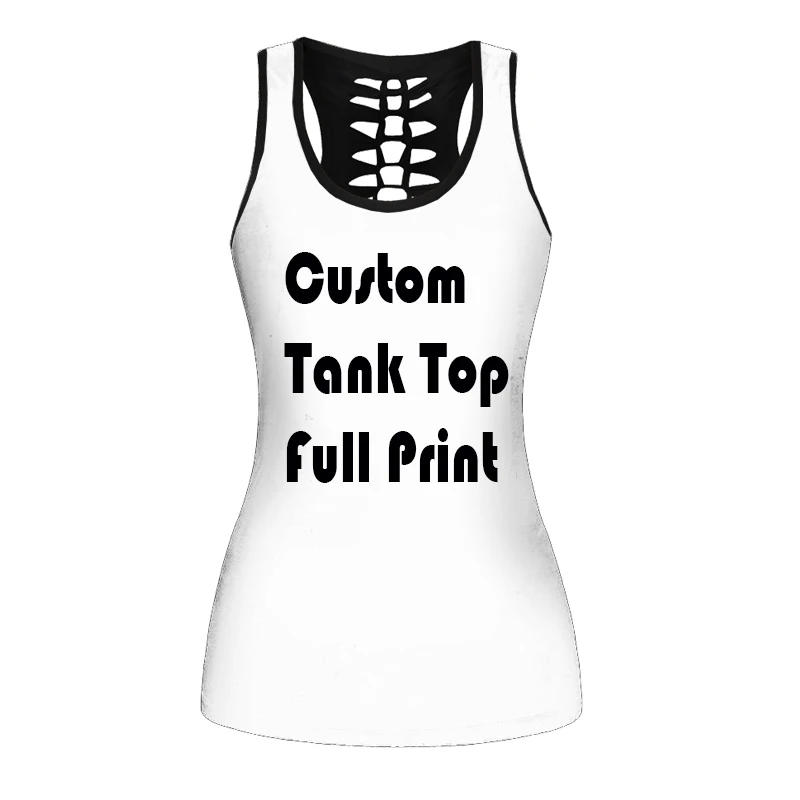 Майка женская черная с 3D принтом без рукавов рекламным логотипом Повседневная