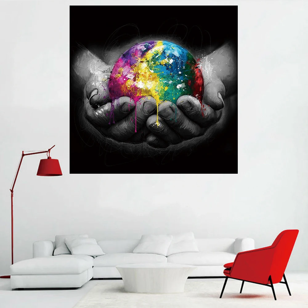 Яркая красочная картина мира Картина на холсте фотообои для гостиной кабинета
