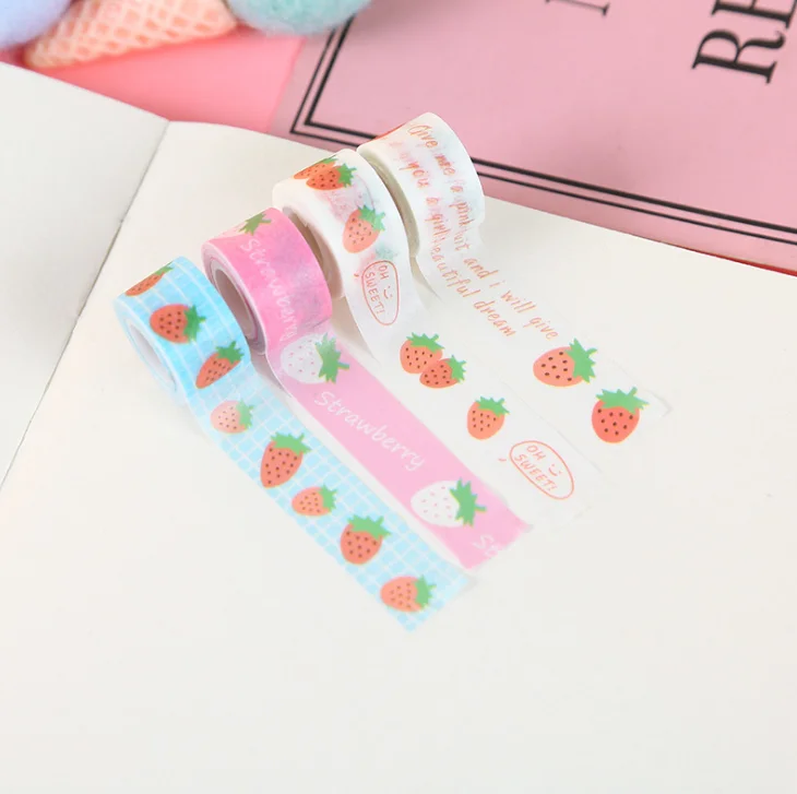 2 4 шт./упак. Kawaii цветной клубникой морковь рисунок лента Washi надпечатками изоляционная лента клейкая лента DIY канцелярских товаров - Цвет: 2
